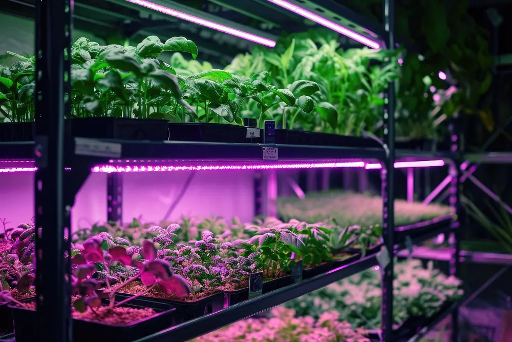 best grow lights for indoor hydroponics full spectrum LED over healthy plants